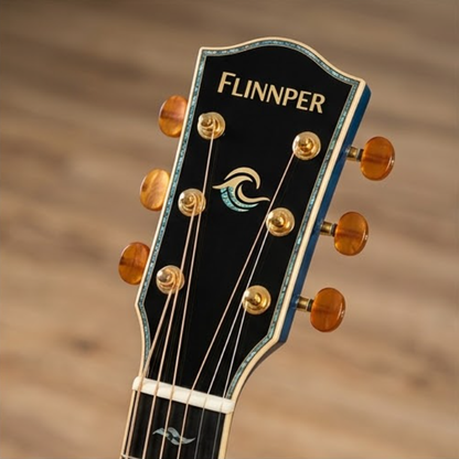 FLINNPER Aurora Echo Grand Auditorium Acoustic Guitar – Solid Spruce Top & Ocean Blue Flame Maple