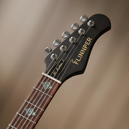 FLINNPER Elite Custom Solidbody Electric Guitar – Charcoal Burst Flamed Maple